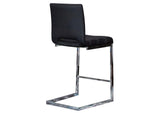 CR-G5115-24-2 Sunset Trading Delta 24" Upholstered Barstools | Two Counter Height Stools | S-Shaped Chrome Cantilever Base | Black Padded Upholstery | Set of 2 | Dining Room, Home Bar, Pub, Kitchen Island Seating