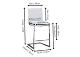 CR-G5115-25-2 Sunset Trading Delta 24" Upholstered Barstools | Two Counter Height Stools | S-Shaped Chrome Cantilever Base | Light Gray Padded Upholstery | Set of 2 | Dining Room, Home Bar, Pub, Kitchen Island Seating