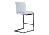 CR-G5115-25-2 Sunset Trading Delta 24" Upholstered Barstools | Two Counter Height Stools | S-Shaped Chrome Cantilever Base | Light Gray Padded Upholstery | Set of 2 | Dining Room, Home Bar, Pub, Kitchen Island Seating