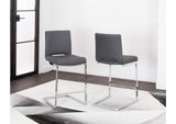 CR-G5115-26-2 Sunset Trading Delta 24" Upholstered Barstools | Two Counter Height Stools | S-Shaped Chrome Cantilever Base | Charcoal Gray Padded Upholstery | Set of 2 | Dining Room, Home Bar, Pub, Kitchen Island Seating