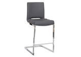 CR-G5115-26-2 Sunset Trading Delta 24" Upholstered Barstools | Two Counter Height Stools | S-Shaped Chrome Cantilever Base | Charcoal Gray Padded Upholstery | Set of 2 | Dining Room, Home Bar, Pub, Kitchen Island Seating