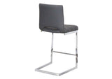 CR-G5115-26-2 Sunset Trading Delta 24" Upholstered Barstools | Two Counter Height Stools | S-Shaped Chrome Cantilever Base | Charcoal Gray Padded Upholstery | Set of 2 | Dining Room, Home Bar, Pub, Kitchen Island Seating