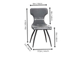 CR-G5124-01-4 Sunset Trading Echo Upholstered Dining Chairs | Set of 4 | Matte Black Tapered Metal Legs | Charcoal Gray Padded Faux Leather Fabric Seats & Backs | Contemporary Modern Mid-Century Kitchen Sidechairs