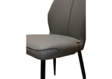CR-G5458-01-2 Sunset Trading Mara Faux Leather Dining Chairs |Set of 2 | Matte Black Metal Legs | Charcoal Gray Padded Upholstered Seats | Contemporary, Modern Kitchen Sidechairs