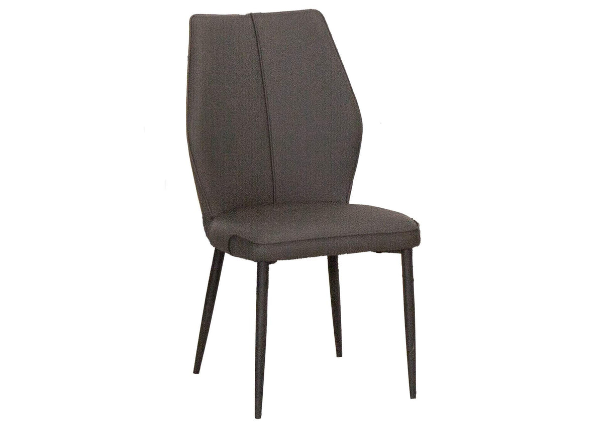 CR-G5458-01-2 Sunset Trading Mara Faux Leather Dining Chairs |Set of 2 | Matte Black Metal Legs | Charcoal Gray Padded Upholstered Seats | Contemporary, Modern Kitchen Sidechairs
