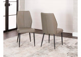 CR-G5458-09-2 Sunset Trading Mara Faux Leather Dining Chairs |Set of 2 | Matte Black Metal Legs | Mocha Brown Padded Upholstered Seats | Contemporary, Modern Kitchen Sidechairs