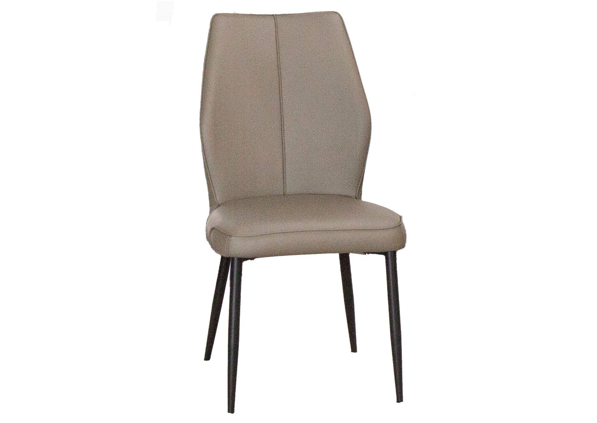 CR-G5458-09-2 Sunset Trading Mara Faux Leather Dining Chairs |Set of 2 | Matte Black Metal Legs | Mocha Brown Padded Upholstered Seats | Contemporary, Modern Kitchen Sidechairs