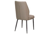 CR-G5458-09-2 Sunset Trading Mara Faux Leather Dining Chairs |Set of 2 | Matte Black Metal Legs | Mocha Brown Padded Upholstered Seats | Contemporary, Modern Kitchen Sidechairs