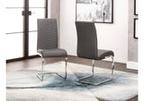 CR-G5466-01-2 Sunset Trading Mist Faux Leather Upholstered Dining Chairs| S-Shaped Polished Chrome Cantilever Base | Charcoal Gray Padded Seats and High Backs | Set of 2 | Contemporary, Modern Kitchen Accent Sidechairs