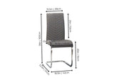 CR-G5466-01-2 Sunset Trading Mist Faux Leather Upholstered Dining Chairs| S-Shaped Polished Chrome Cantilever Base | Charcoal Gray Padded Seats and High Backs | Set of 2 | Contemporary, Modern Kitchen Accent Sidechairs