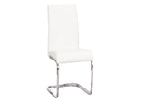 CR-G5466-07-2 Sunset Trading Mist Faux Leather Dining Chairs | S-Shaped Polished Chrome Cantilever Base | White Padded Faux Leather Seats and High Back | Set of 2 | Contemporary, Modern Kitchen Accent Sidechair