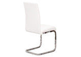 CR-G5466-07-2 Sunset Trading Mist Faux Leather Dining Chairs | S-Shaped Polished Chrome Cantilever Base | White Padded Faux Leather Seats and High Back | Set of 2 | Contemporary, Modern Kitchen Accent Sidechair