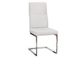 CR-G5515-03-2 Sunset Trading Opal Faux Leather Dining Chairs, Set of 2 | S-Shaped Polished Chrome Cantilever Base | Light Gray Padded Faux Leather Seats and High Back | Contemporary, Modern Kitchen Accent Sidechair