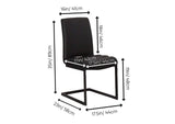 CR-G5628-01-2 Sunset Trading Rhea Black Faux Leather Dining Chairs | Set of 2 | S-Shaped Matte Powder-Coated Cantilever Base with Rippled Padded Seat and High Back | Contemporary, Modern Kitchen Accent Sidechairs