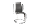 CR-G5655-03-2 Sunset Trading Sela Upholstered Breuer Dining Chairs | S-Shaped Chrome Cantilever Base | Charcoal Gray Padded Faux Leather Seats | Set of 2 | Contemporary, Modern Kitchen Seating