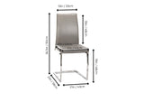 CR-G5655-14-2 Sunset Trading Sela Upholstered Breuer Dining Chairs | S-Shaped Chrome Cantilever Base | Mushroom Gray Padding Seats | Set of 2 | Contemporary, Modern Accent Seating
