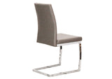 CR-G5655-14-2 Sunset Trading Sela Upholstered Breuer Dining Chairs | S-Shaped Chrome Cantilever Base | Mushroom Gray Padding Seats | Set of 2 | Contemporary, Modern Accent Seating
