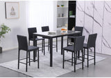 CR-K2289-24-6 Sunset Trading Juno 24" Black Barstools | Set of 6 | Counter Height Dining Stools with Powder Coated Metal Legs | Dining Room, Home Bar, Kitchen Island Seating