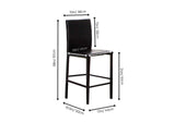 CR-K2289-24-6 Sunset Trading Juno 24" Black Barstools | Set of 6 | Counter Height Dining Stools with Powder Coated Metal Legs | Dining Room, Home Bar, Kitchen Island Seating