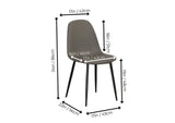 CR-K5338-09-2 Sunset Trading Leda Dining Chairs | Matt Black Tapered Legs | Mocha Brown Armless Faux Leather Sculpted Bucket Seats | Set of 2 | Contemporary, Mid-Century Modern Kitchen Sidechairs