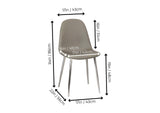 CR-K5770-09-2 Sunset Trading Venu Dining Chairs Set of 2 | Polished Chrome Tapered Legs | Mocha Brown Armless Faux Leather Sculpted Bucket Seats | Contemporary, Mid-Century Modern Kitchen Sidechairs
