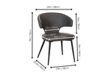 CR-ND084-09-2 Sunset Trading Corin Upholstered Dining Chairs | Powder Coat Matte Black Legs | Charcoal Gray Padded Seats | Set of 2 | Contemporary, Modern Accent Cahri
