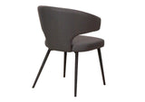 CR-ND084-09-2 Sunset Trading Corin Upholstered Dining Chairs | Powder Coat Matte Black Legs | Charcoal Gray Padded Seats | Set of 2 | Contemporary, Modern Accent Cahri