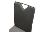 CR-ND103-01-2 Sunset Trading Doral Faux Leather Upholstered Dining Chairs | S-Shaped Polished Chrome Cantilever Base | Charcoal Gray Padded Seats & High Backs | Set of 2 | Contemporary, Modern Kitchen Sidechairs