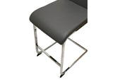 CR-ND103-24-2 Sunset Trading Doral 24" Faux Leather Upholstered Barstools | 2 Counter Height Stools | Polished Chrome Cantilever Base | Charcoal Gray Padded Seat & Back | Dining Room, Bar, Kitchen Island Seating