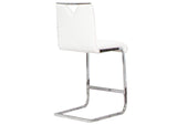 CR-ND103-25-2 Sunset Trading Doral 24" Faux Leather Upholstered Barstools | 2 Counter Height Stools | Polished Chrome Cantilever Base | White Padded Seat & Back | Dining Room, Bar, Kitchen Island Seating