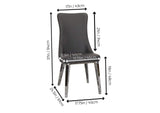 CR-ND353-09-2 Sunset Trading Luna Faux Leather Dining Chair | Four Chrome Legs | Charcoal Gray Padded Seating | Set of 2 | Contemporary, Modern Kitchen Sidechairs