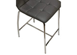 CR-ND482-24-2 Sunset Trading Nia 24" Faux Leather Barstools | Two Counter Height Stools | Chrome Legs | Charcoal Gray | Dining Room, Home Bar, Pub, Kitchen Island Seating