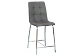 CR-ND482-24-2 Sunset Trading Nia 24" Faux Leather Barstools | Two Counter Height Stools | Chrome Legs | Charcoal Gray | Dining Room, Home Bar, Pub, Kitchen Island Seating