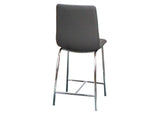 CR-ND482-24-2 Sunset Trading Nia 24" Faux Leather Barstools | Two Counter Height Stools | Chrome Legs | Charcoal Gray | Dining Room, Home Bar, Pub, Kitchen Island Seating