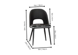 CR-ND545-01-2 Sunset Trading Portia Black Faux Leather Upholstered Dining Chairs | Set of 2 | Powder-Coated Tapered Legs | Padded Comfort Seat w Arched Open Back | Contemporary Mid-Century Modern Kitchen Sidechairs