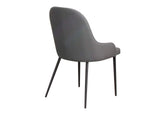 CR-ND709-01-2 Sunset Trading Tia Charcoal Faux Leather Chair-Matte Black Frame | Set of 2