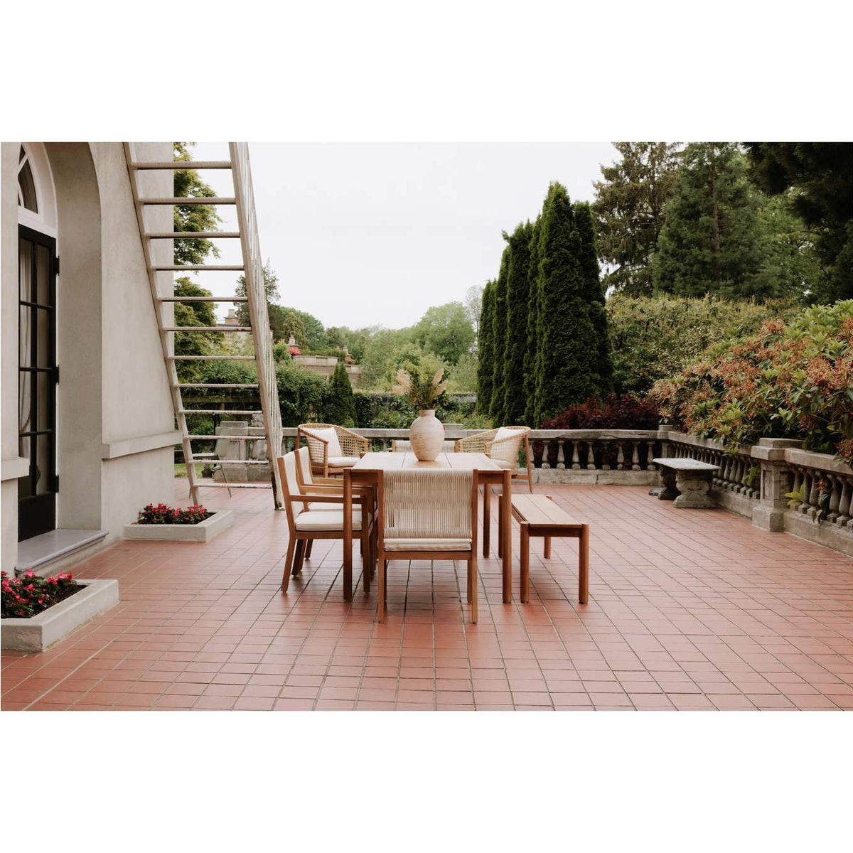 CV-1021-24 Tempo Outdoor Dining Bench Natural