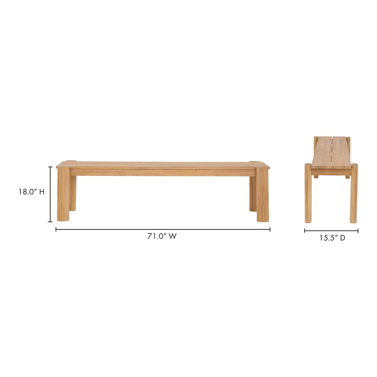 CV-1021-24 Tempo Outdoor Dining Bench Natural