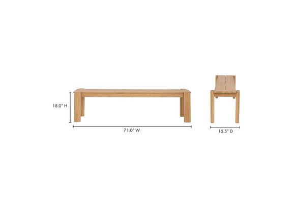CV-1021-24 Tempo Outdoor Dining Bench Natural