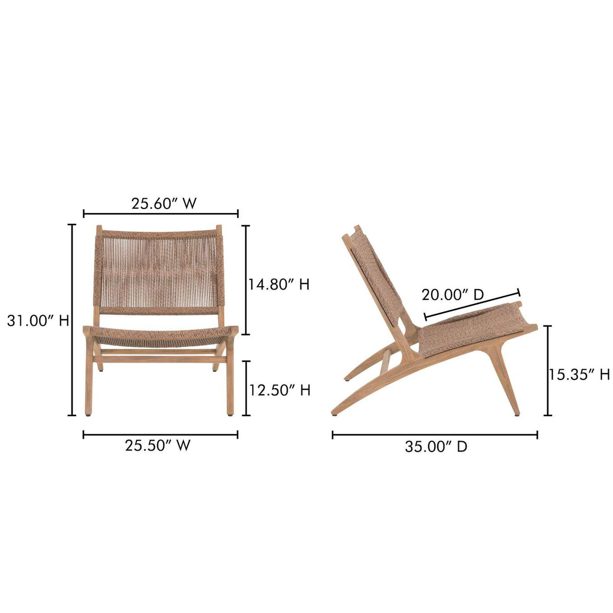CV-1022-03 Palma Outdoor Lounge Chair Warm Brown