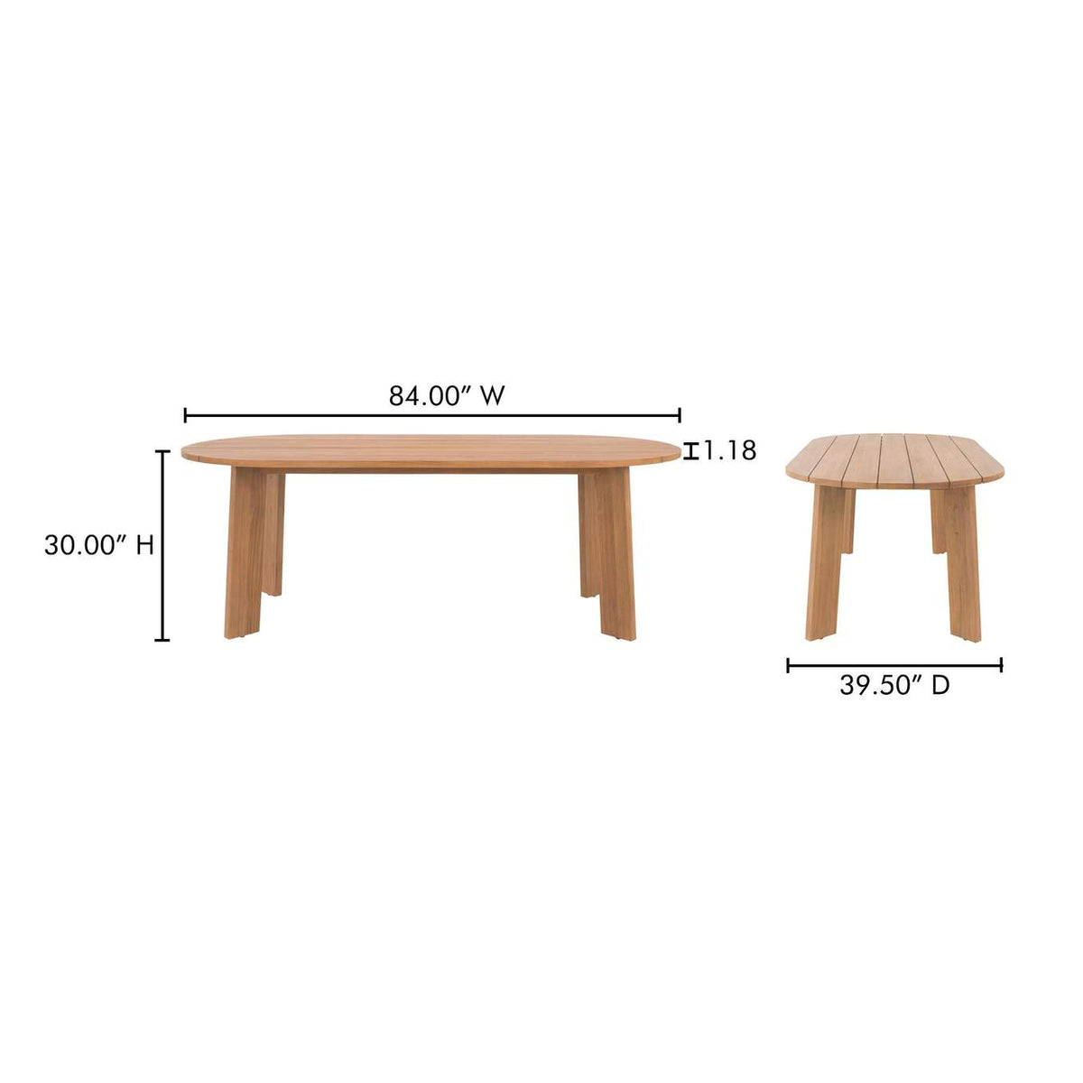 CV-1025-24 Delta Oval Outdoor Dining Table Natural