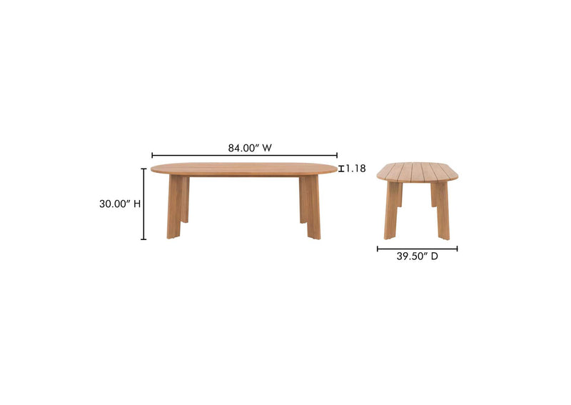 CV-1025-24 Delta Oval Outdoor Dining Table Natural