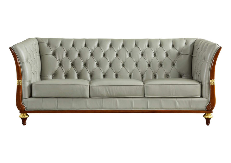 i39921 401 Grey Leather Sofa