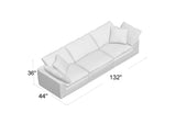 SU-1458-43-2C-1A Sunset Trading Contemporary Puff Collection 3PC Slipcovered Modular Sectional Sofa | Performance Fabric Washable Water-Resistant Stain-Proof | 132" Deep-Seating Down-Filled Couch | Ocean Blue