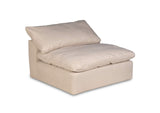 SU-1458-84-3C-1A-1O Sunset Trading Contemporary Puff Collection 5PC Slipcovered Modular L-Shaped Sectional Sofa with Ottoman | Performance Fabric Washable Water-Resistant Stain-Proof | 132" Deep-Seating Down-Filled Chaise Lounge Couch | Tan/Beige