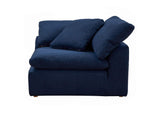 SU-1458-49-3C-2A-2O Sunset Trading Contemporary Puff Collection 7PC Slipcovered Modular U-Shaped Pit Sectional Sofa | Performance Fabric Washable Water-Resistant Stain-Proof | 176" Deep-Seating Down-Filled Lounge Couch | Navy Blue