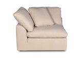 SU-1458-84-3C Sunset Trading Contemporary Puff Collection 3PC Slipcovered L-Shape Sectional Sofa | Performance Fabric Washable Water-Resistant Stain-Proof | 88" Deep-Seating Down-Filled Modular Corner Couch | Tan/Beige