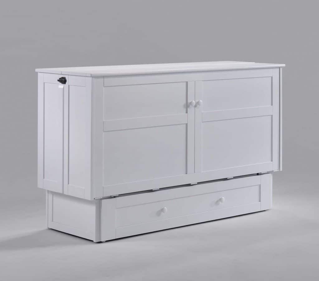 Clover Murphy Cabinet Bed in White Finish for Minimalist and Modern Interiors