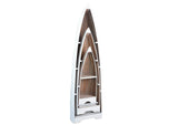 CC-CAB1920TLD-WWDW Sunset Trading Cottage Solid Wood 3 Boat Shaped Freestanding Shelves | White/Driftwood Brown
