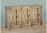 CC-CAB1709S-DW Sunset Trading Cottage Arrow Credenza | Driftwood Brown Solid Wood | Fully Assembled Sideboard